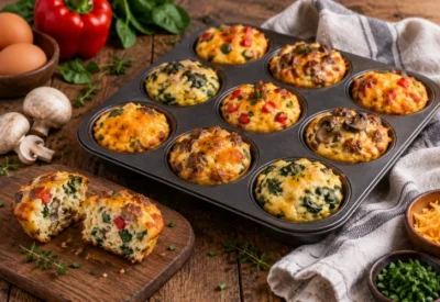 Keto Egg Muffin Variations With Vegetables and Savoury Fillings
